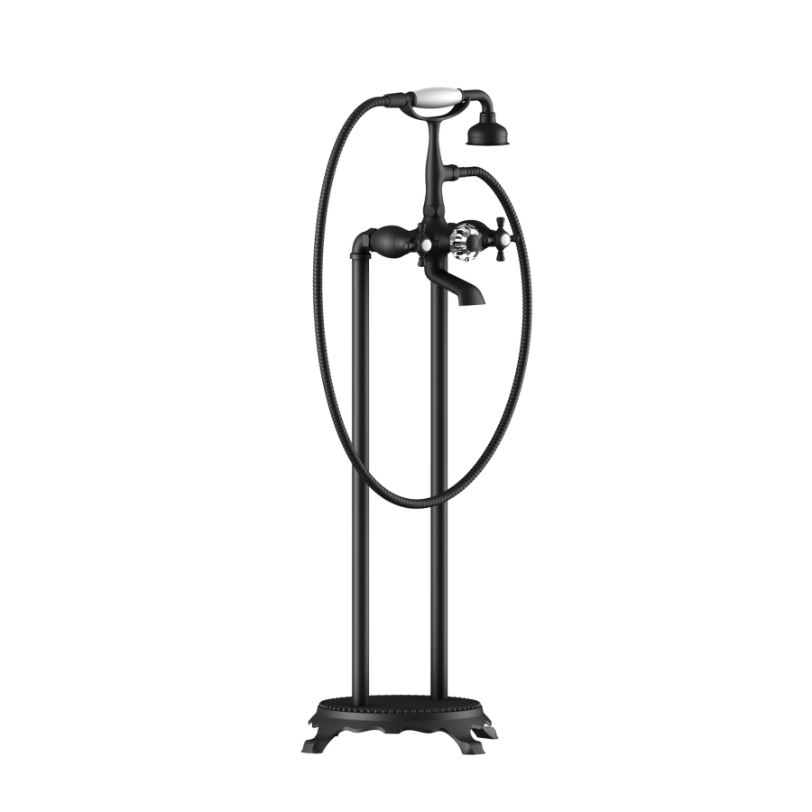 Смеситель напольный для ванны с душем Timo Nelson 1900/03Y-CR черный